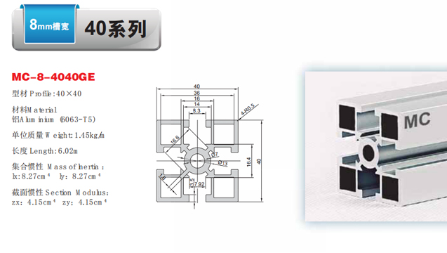 南京美誠鋁業國標4040型材