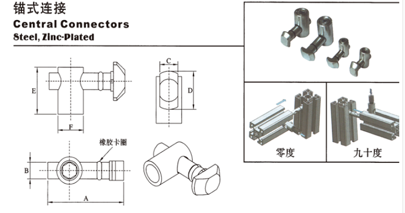 南京美誠鋁業鋁型材配件-工業鋁型材配件錨式連接件